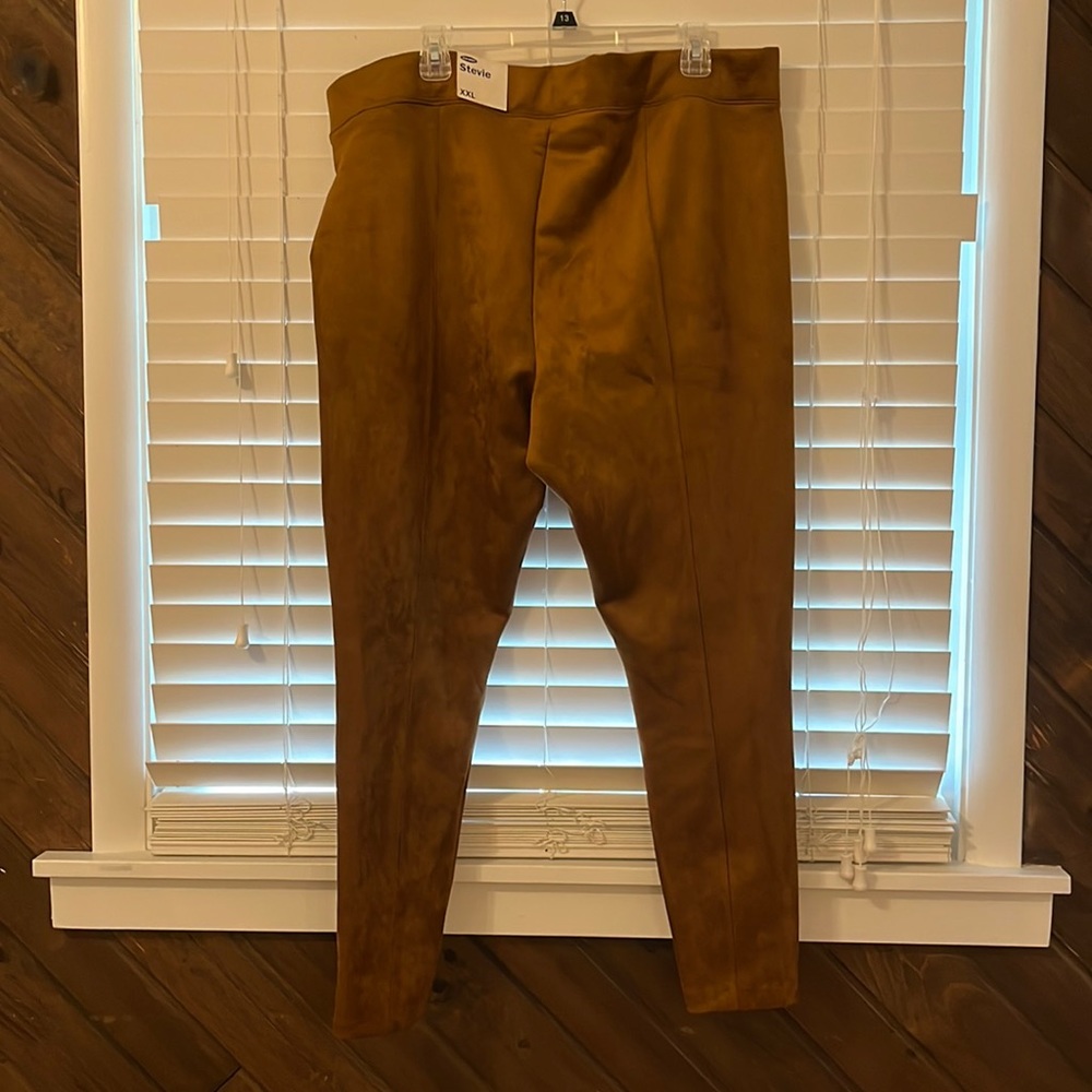 XXL Old Navy Stevie brown suade pants (stretchy!)